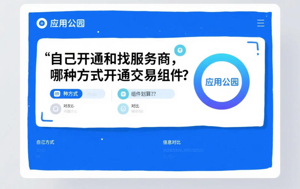 自己開通和找服務商,哪種方式開通交易組件更劃算?